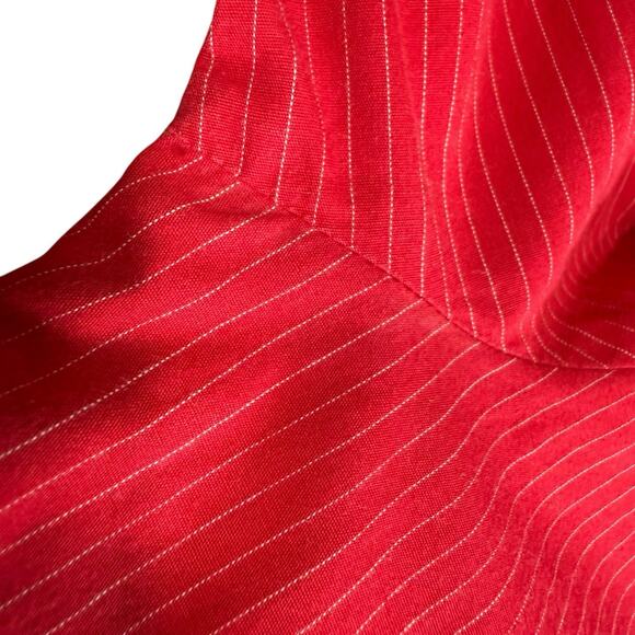 Vtg Polo Jeans Co Ralph Lauren Pinstripe Button Up Shirt Red Women's L Preppy - Picture 13 of 13